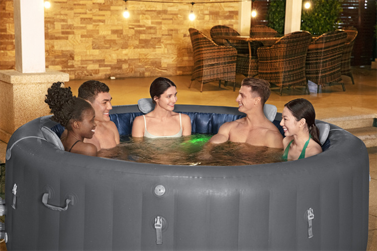 2024 Bestway 60075 Santorini Smart Luxe Hydro Jet Pro  Inflatable Hot Tub with App Control 5-7 person Spa