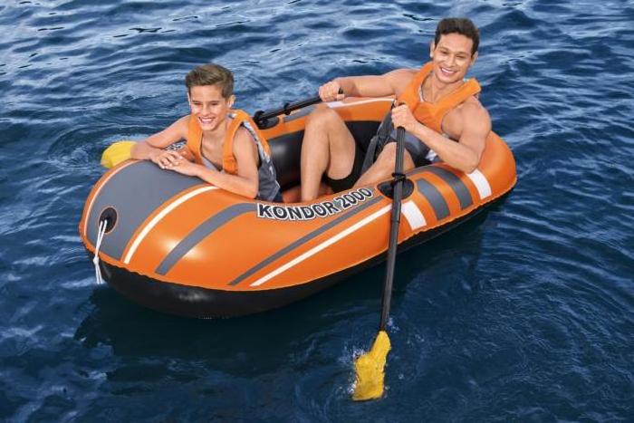 Bestway 61062 Hydro-Force Raft Set Kondor 2000 Inflatable Beach Boat With Oar & Pump