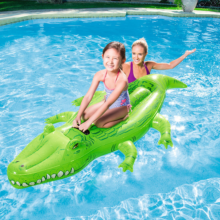 Bestway 41011 High Quality PVC Inflatable Crocodile Rider Outdoor Animal Rider Pool Floats for Kids