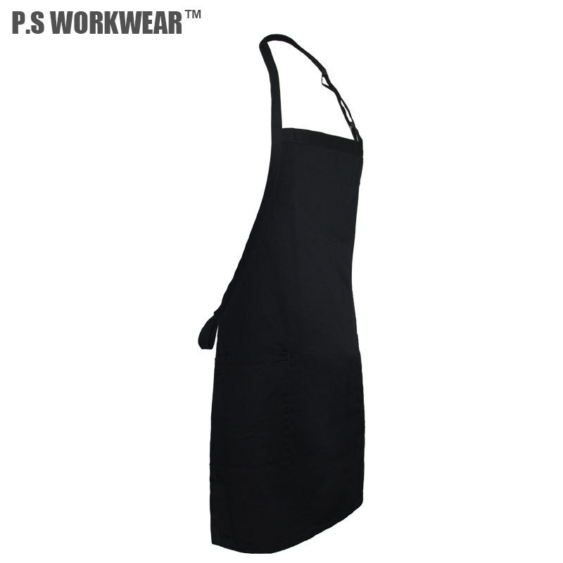 Modern Bib Chef Apron Unisex Black Apron Bulk Machine Washable for Kitchen Drawing Outdoors