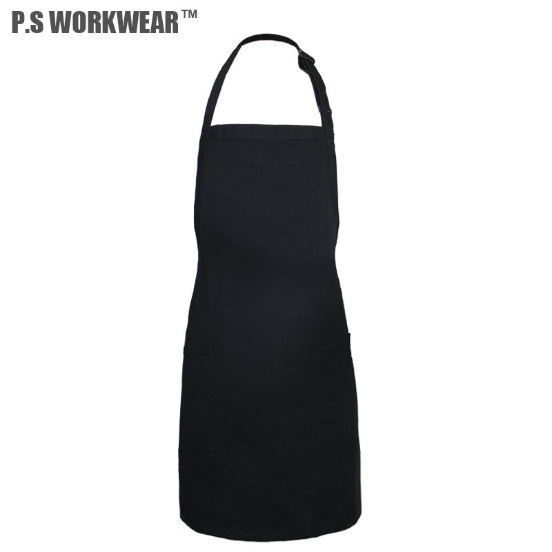 Modern Bib Chef Apron Unisex Black Apron Bulk Machine Washable for Kitchen Drawing Outdoors