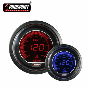 universal CE 52mm 2-1/16" LCD display clear lens oil temp gauge digital series OEM ODM red blue backlight colors switchable