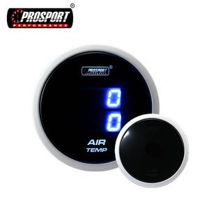 52mm -18 - 148 Celsius dual digital air temp gauge with black gauge dial  and blue 7 segment display and quick refresh rate