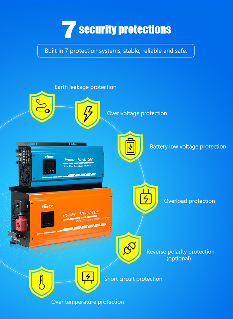 3KW 24V Low Frequency Home UPS Inverter Multiple Protection Rechargeable Pure Sine Wave Power Inverters