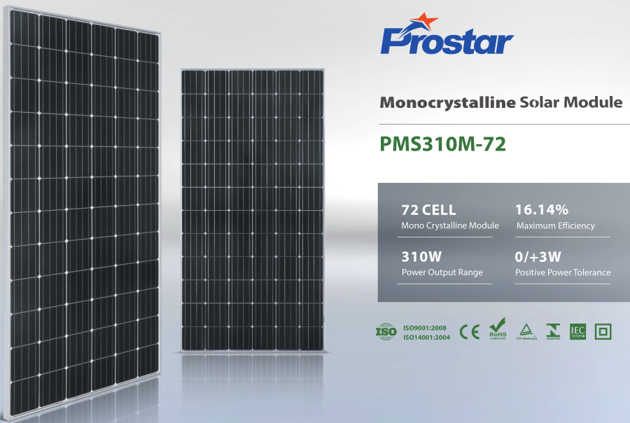 Prostar Top point 310 320 330 watt monocrystalline photovoltaic translucent solar roof panels