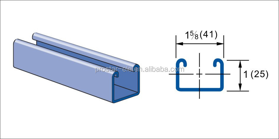 Unistrut Type Slotted Steel Strut Channel C Channel 41*41