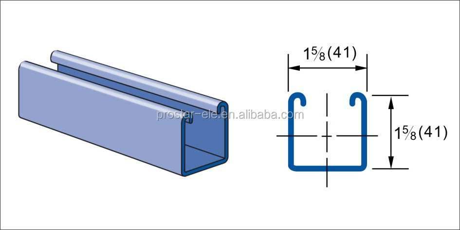 Unistrut Type Slotted Steel Strut Channel C Channel 41*41