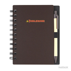 A6 Size Spiral Coffee Cover Notebook Custom Coffee Grounds Notebook for Wholesale