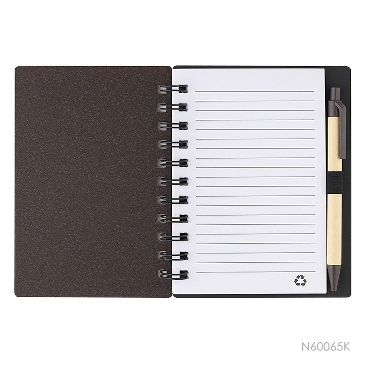 A6 Size Spiral Coffee Cover Notebook Custom Coffee Grounds Notebook for Wholesale