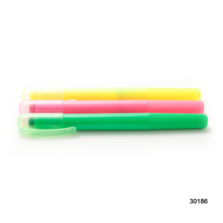 Gel Solid Highlighter Pen Cap Off Wax Marker Pen Promotional Customize Colorful Plastic 51x21x30cm Round Toe 12/11kgs 5000pcs