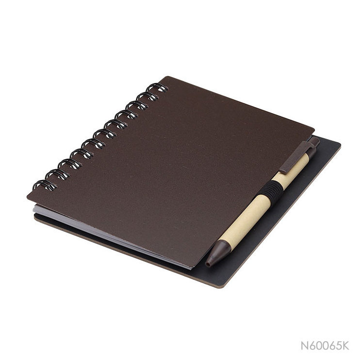 A6 Size Spiral Coffee Cover Notebook Custom Coffee Grounds Notebook for Wholesale