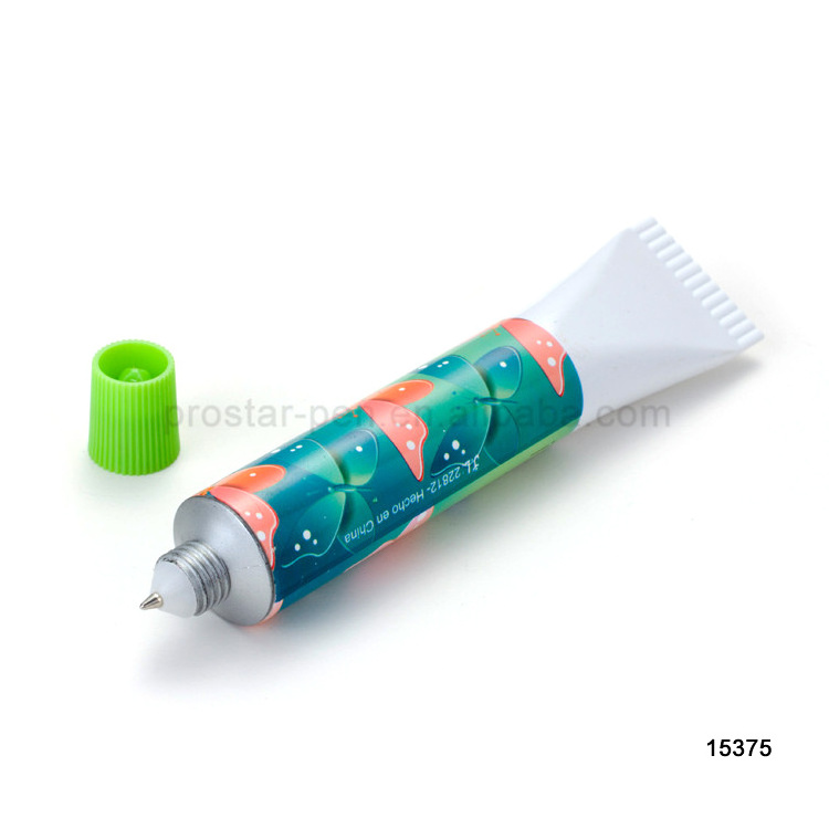 2022 new novelty pen Toothpaste shape plastic ballpen with heat transfer printing barrel