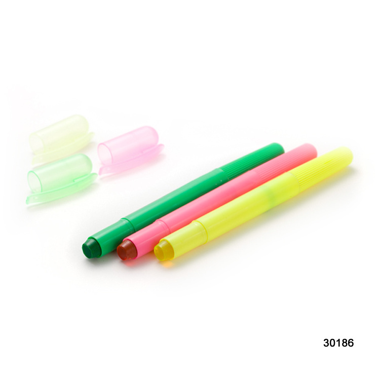 Gel Solid Highlighter Pen Cap Off Wax Marker Pen Promotional Customize Colorful Plastic 51x21x30cm Round Toe 12/11kgs 5000pcs