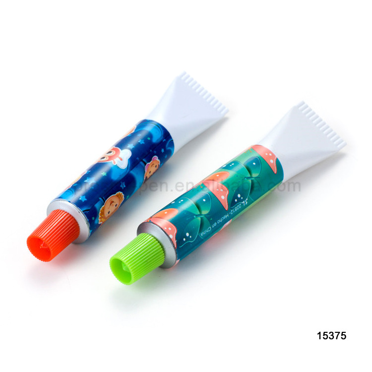 2022 new novelty pen Toothpaste shape plastic ballpen with heat transfer printing barrel