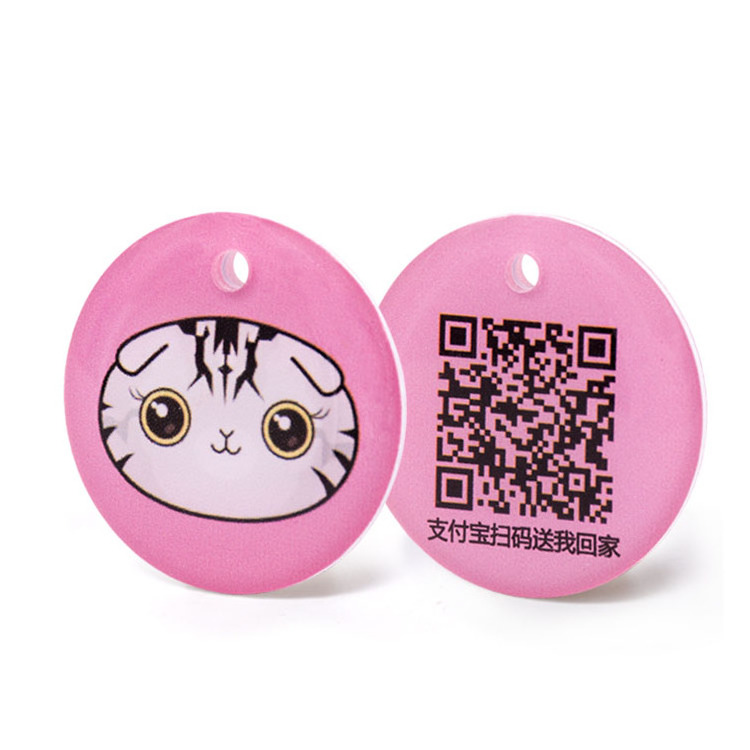 QR Code NFC Pet Tag Tracking Dog Cat Tag Epoxy RFID Tag