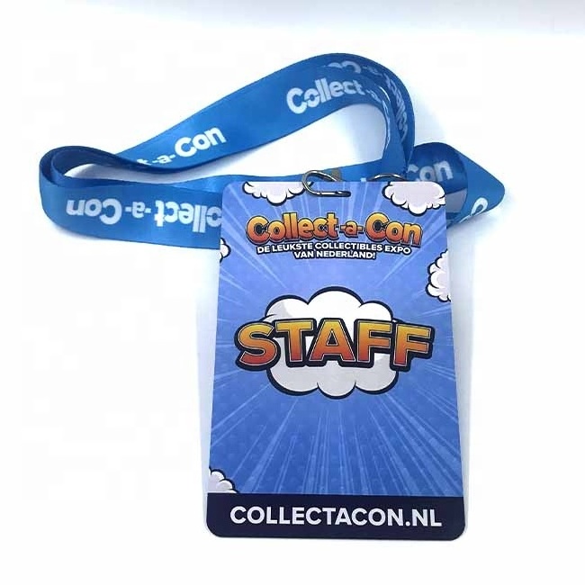 Badges Plastic Pvc Event Conference Exhibitor Badges With Slot Hole and Lanyard/neck strap