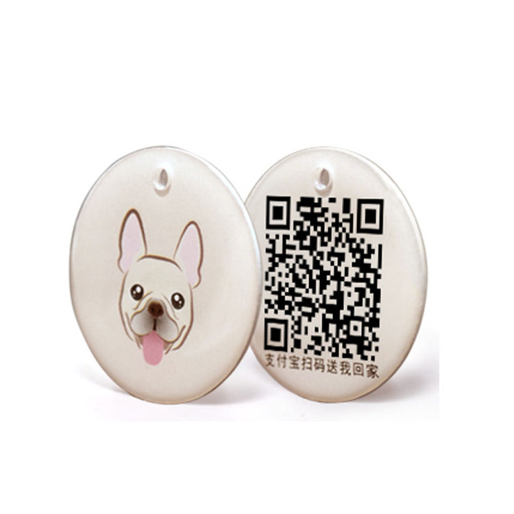 QR Code NFC Pet Tag Tracking Dog Cat Tag Epoxy RFID Tag