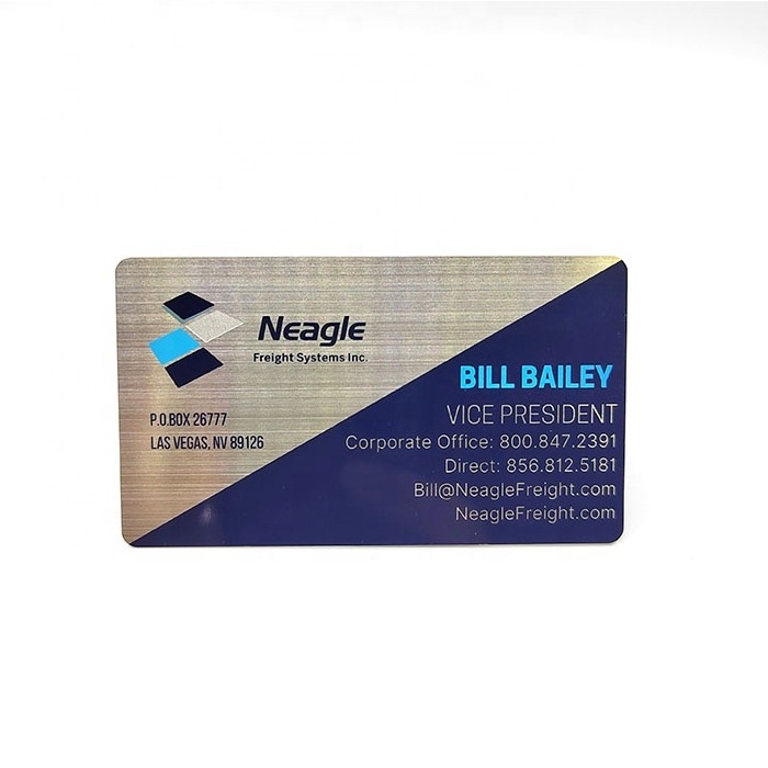 Free Sample Customized factory price design logo and color Metal Business Card Stainless Steel Metal Visiting Card For Souvenir