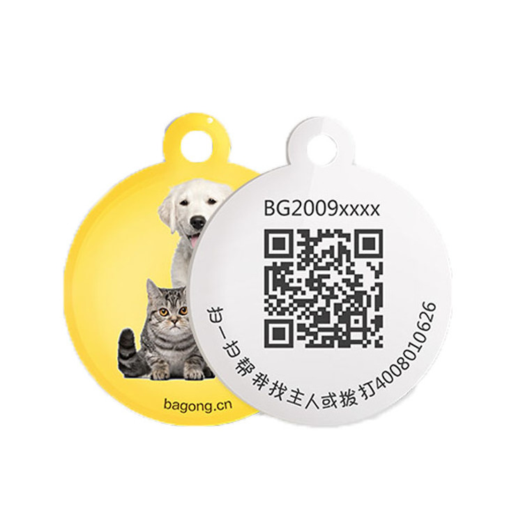 QR Code NFC Pet Tag Tracking Dog Cat Tag Epoxy RFID Tag