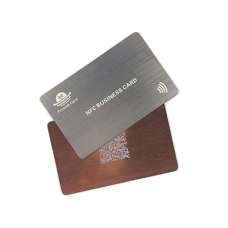 Hot Sell Stainless Steel NFC Metal Business Card Digital Printing Customized Engraved Logo Qr Code Hidden NFC Metal Card