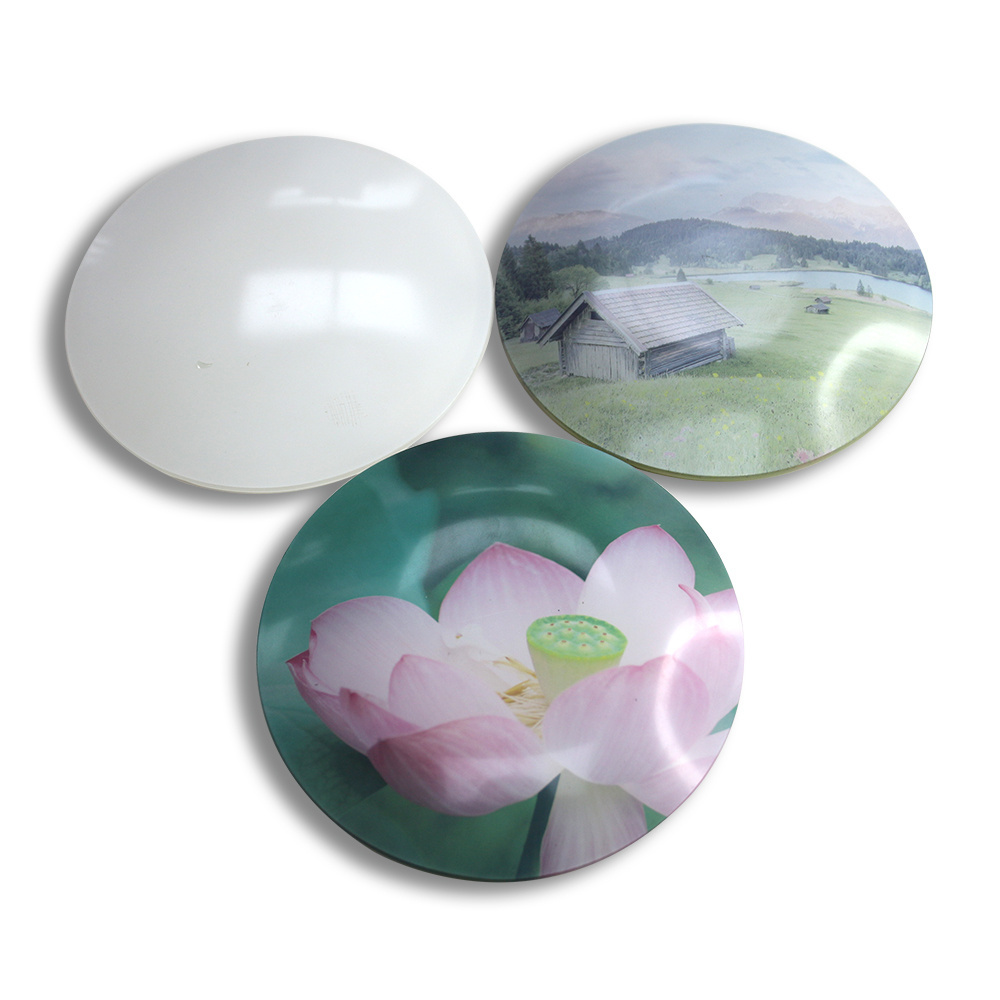 Prosub Wholesale Sublimation Tempered Glass Plate Rectangle Round Steak Fruit Trays Blank Sublimation Plates