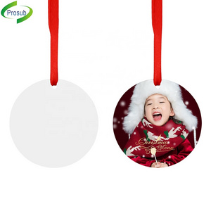 Prosub Sublimation Blank Christmas Decoration Supplies Hanging Ornaments Aluminum Sheet Sublimation Christmas Ornament Blanks