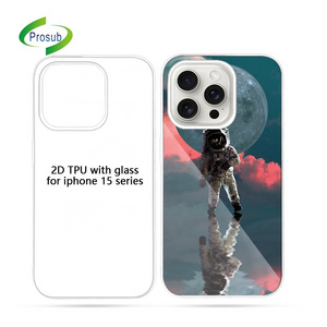 Prosub New 2D TPU PC Sublimation Cell Phone Case For IPhone 15 Pro Max Tempered Glass Blank Sublimation Phone Cases