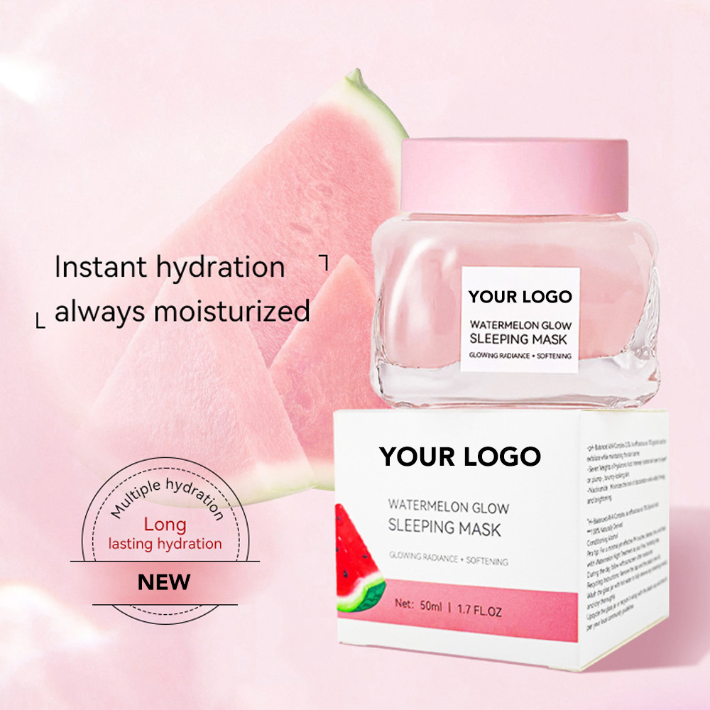 Private Label Deep hydration watermelon glow lightening face cream sleeping facial mask