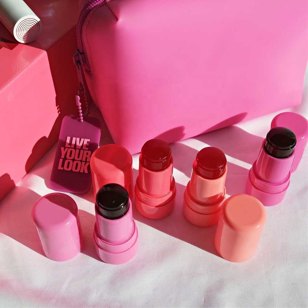 Custom Logo Makeup Jelly Blush Blusher Stick Glow For Cheek Lip Tint Private Label Cream Jelly Blush Stick