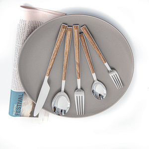 Modern Stainless Steel Spoon Fork Knife Restaurant Dinner Silverware Flatware Cutlery Set With ABS Plastic Handle