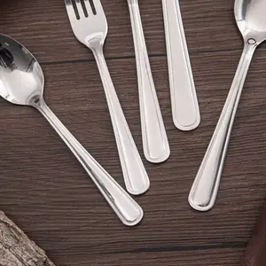 Wholesale Classical Stainless Steel Silver Metal Cutlery Set Inox Flatware Set