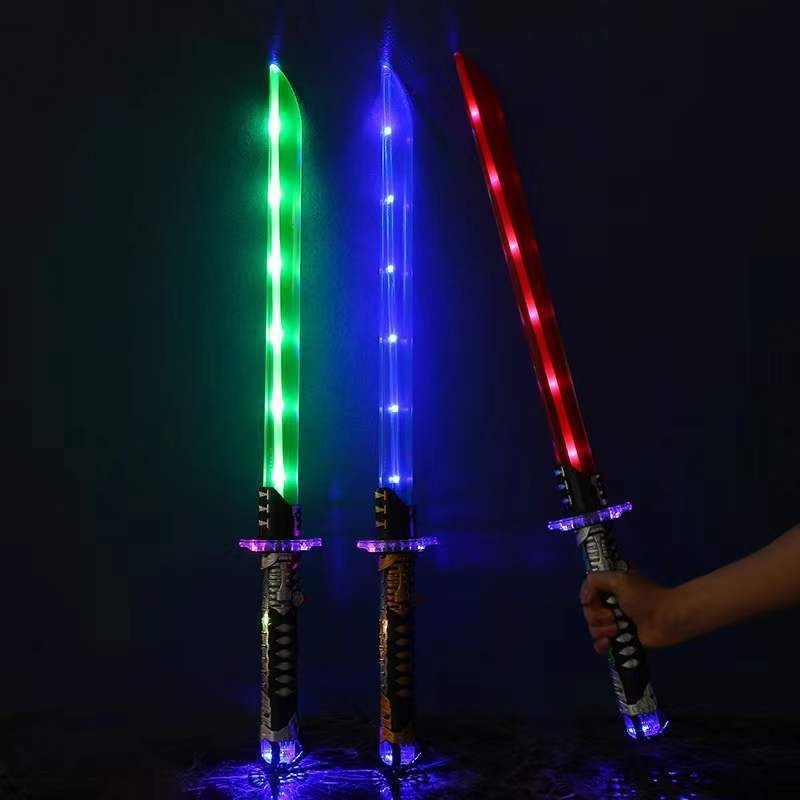 Wholesale Price Children Led Flash Samurai Sword Toys Funny Light Up Colorful Weapons Sword Party Toy For Kids Gift