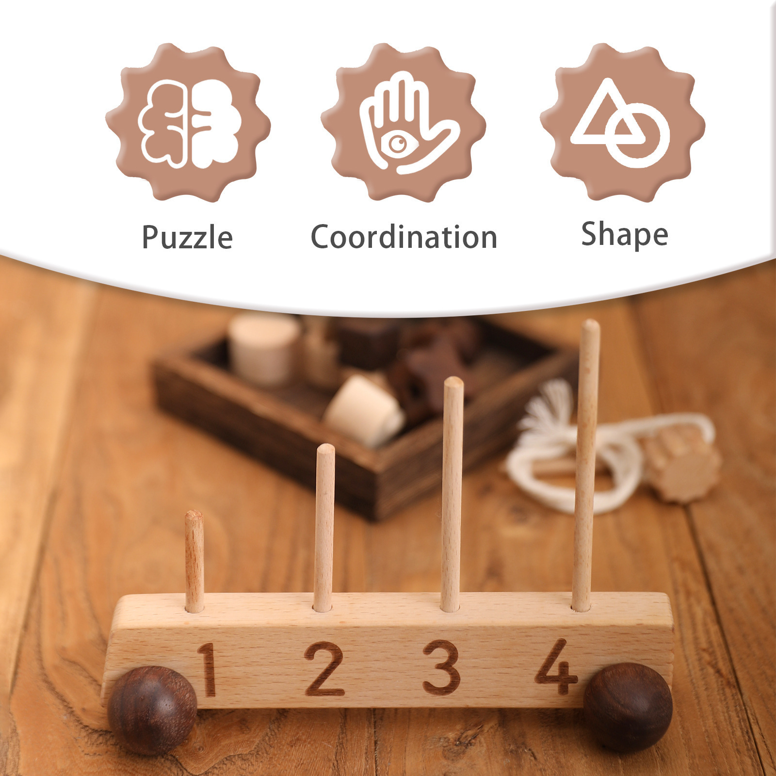 Small Wooden Toy Car Mini Cars Model Children's Puzzle Car Digital Cognitive Toy Kids Educational Toy