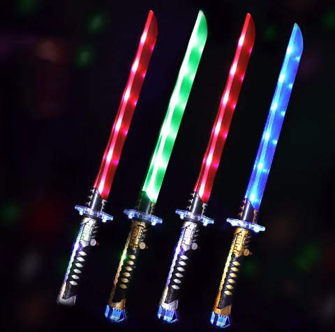 Wholesale Price Children Led Flash Samurai Sword Toys Funny Light Up Colorful Weapons Sword Party Toy For Kids Gift