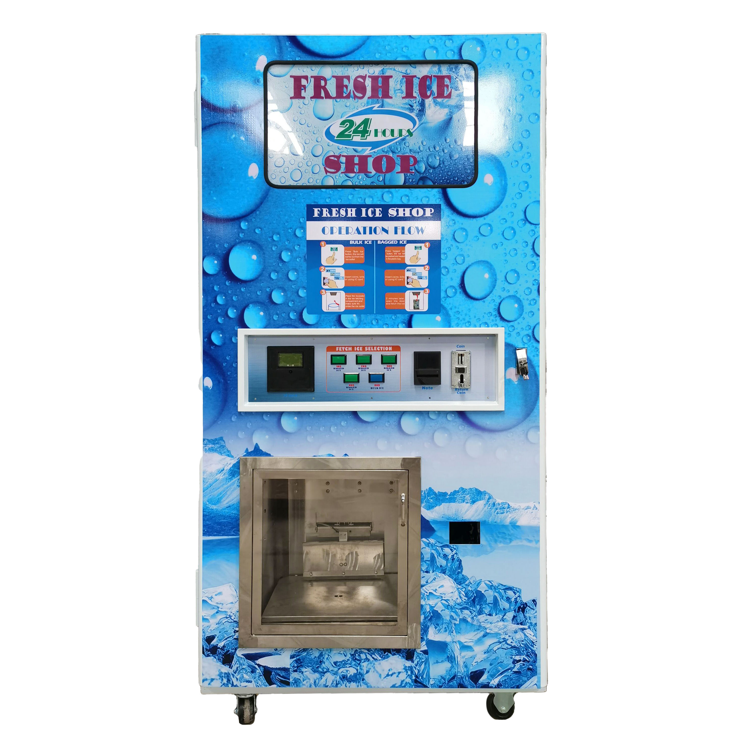 Ice Dispenser With Ice Maker Ice Vending Machine With Auto Bag And Auto Seal