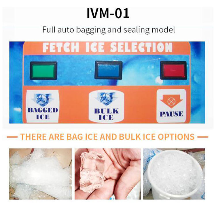 Ice Dispenser With Ice Maker Ice Vending Machine With Auto Bag And Auto Seal