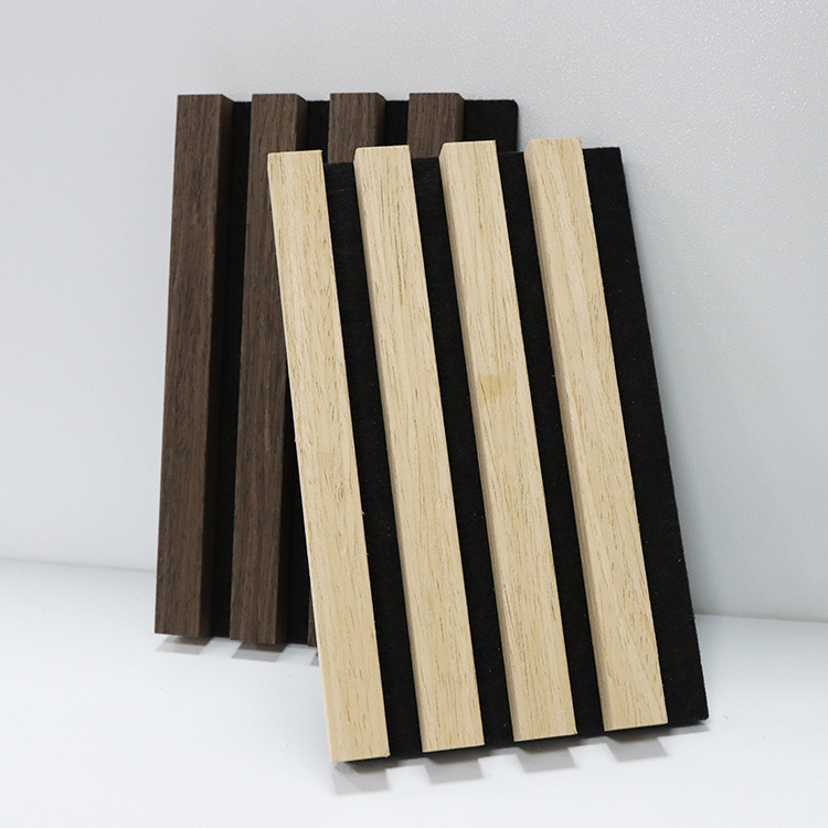 Custom  Sound Proof Decorative Mural Wood Fiber Mdf Wooden Slat Acoustic Panels For Hotel Panel Acusticos