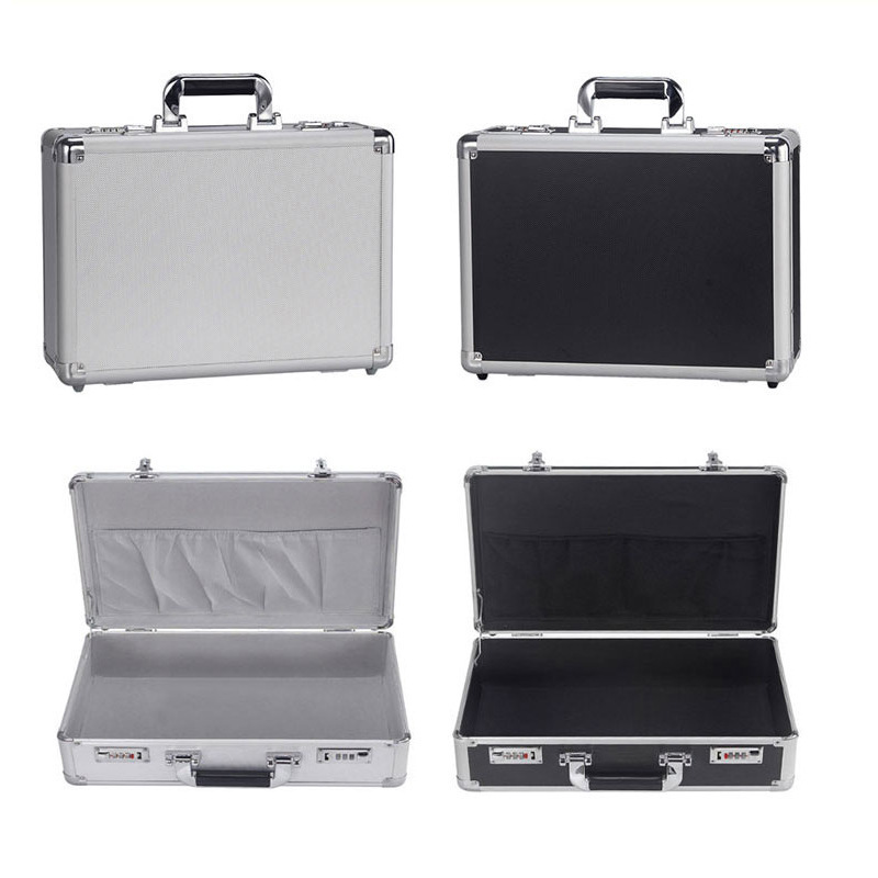 Customized Aluminium Hard Briefcase Business Storage Box Travel Case Aluminum Hard Case with DIY Foam Protective Flight Toolbox