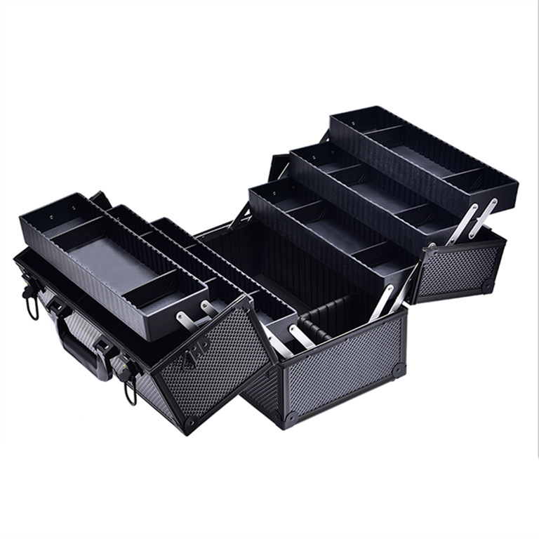 Black Protective Aluminum Case Carrying Aluminum Tool Case with Dividers And Foam insert Aluminum Storage Box For Tools