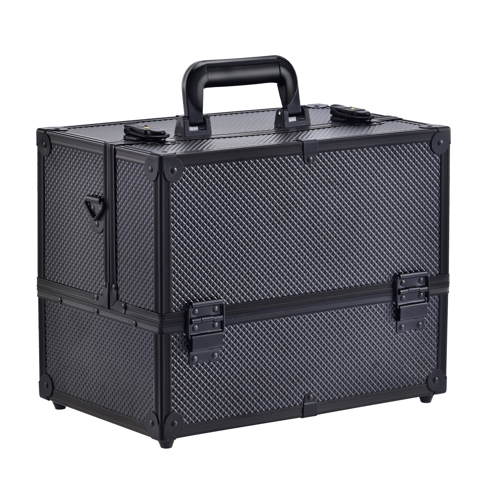 Black Protective Aluminum Case Carrying Aluminum Tool Case with Dividers And Foam insert Aluminum Storage Box For Tools