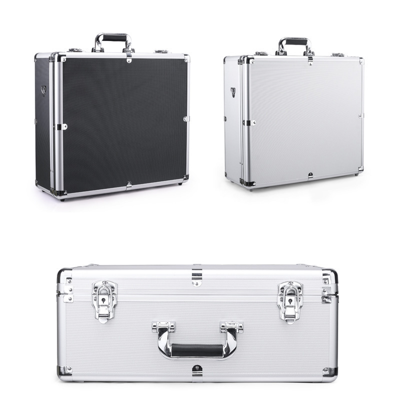 Customized Aluminium Hard Briefcase Business Storage Box Travel Case Aluminum Hard Case with DIY Foam Protective Flight Toolbox