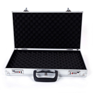 Aluminum Black Gun Case Waterproof Hard Protective Glass Display Gun Pilot Case with Customized Foam