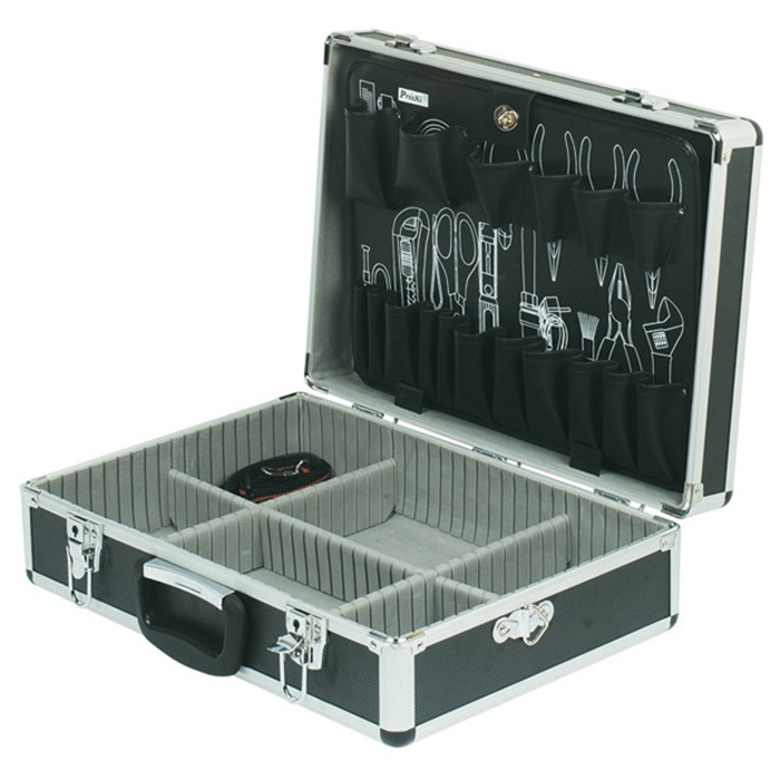 Electrician Lockable Aluminium Travel Tool Case Tool Hard Carry Organizer Storage Box