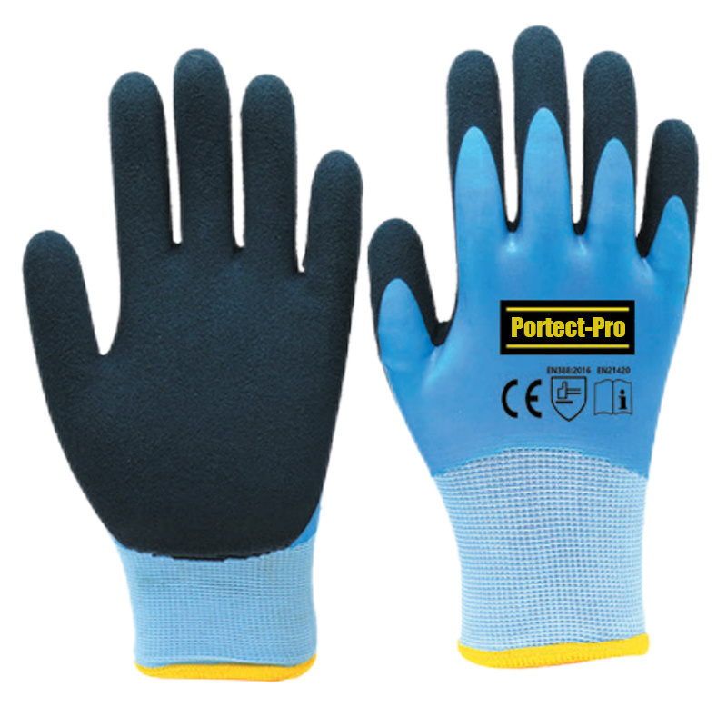 PROTECT-PRO custom rigger worker Anti Slip waterproof oilfield industrial construction safety work latex nitrile Coated gloves