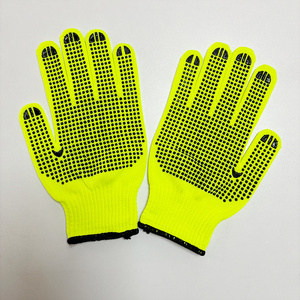 OEM Custom PVC Dotted Gloves Hi-Viz Labor Safety Cotton Knitted Gloves for Construction Work