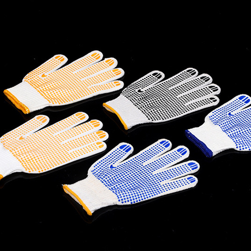 OEM Custom PVC Dotted Gloves Hi-Viz Labor Safety Cotton Knitted Gloves for Construction Work