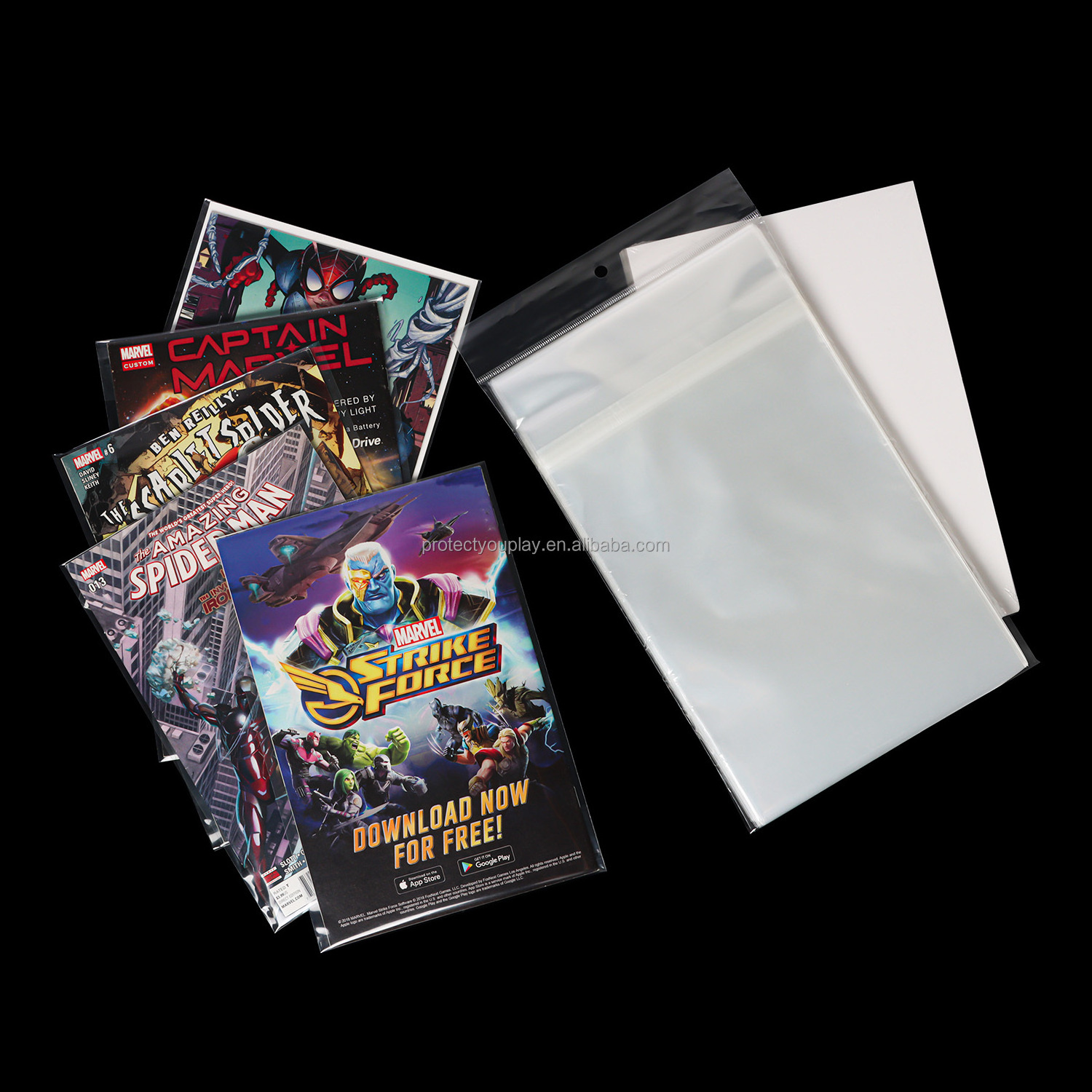 Comic Book Bags and Backing Boards Comics Cover Plastic Protector Sleeves and Acid Free Board