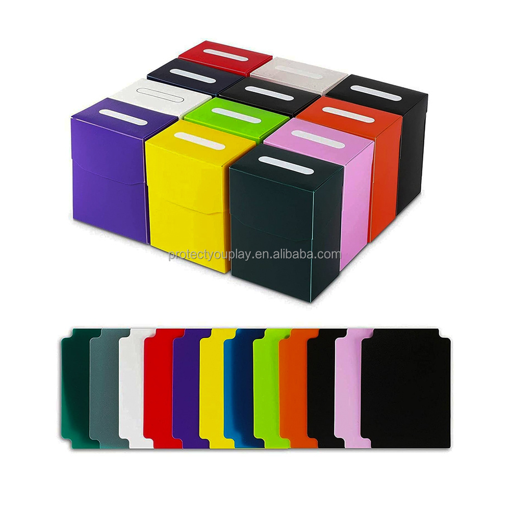 Factory Customized Plastic Solid Color 80+ 100+ TCG Deck Box Trading Storage Case Games Playing Trading Cards Deck Box