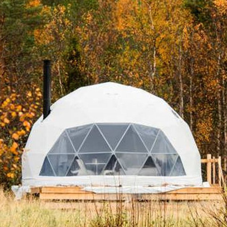 Trade Show Tent 8m Diameter Igloo Geodesic Dome Steel Structure Camping Tent Hotel Luxury Dome House Glamping Round Dome Tent