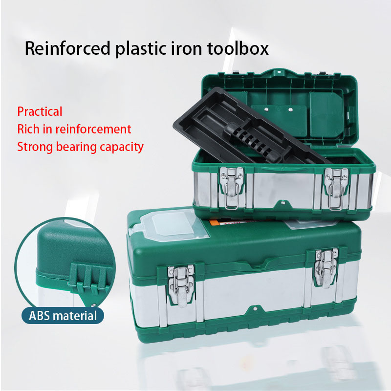 Factory wholesale 14inch 17inch hardware household stainless steel tool size portable multi-functional toolbox